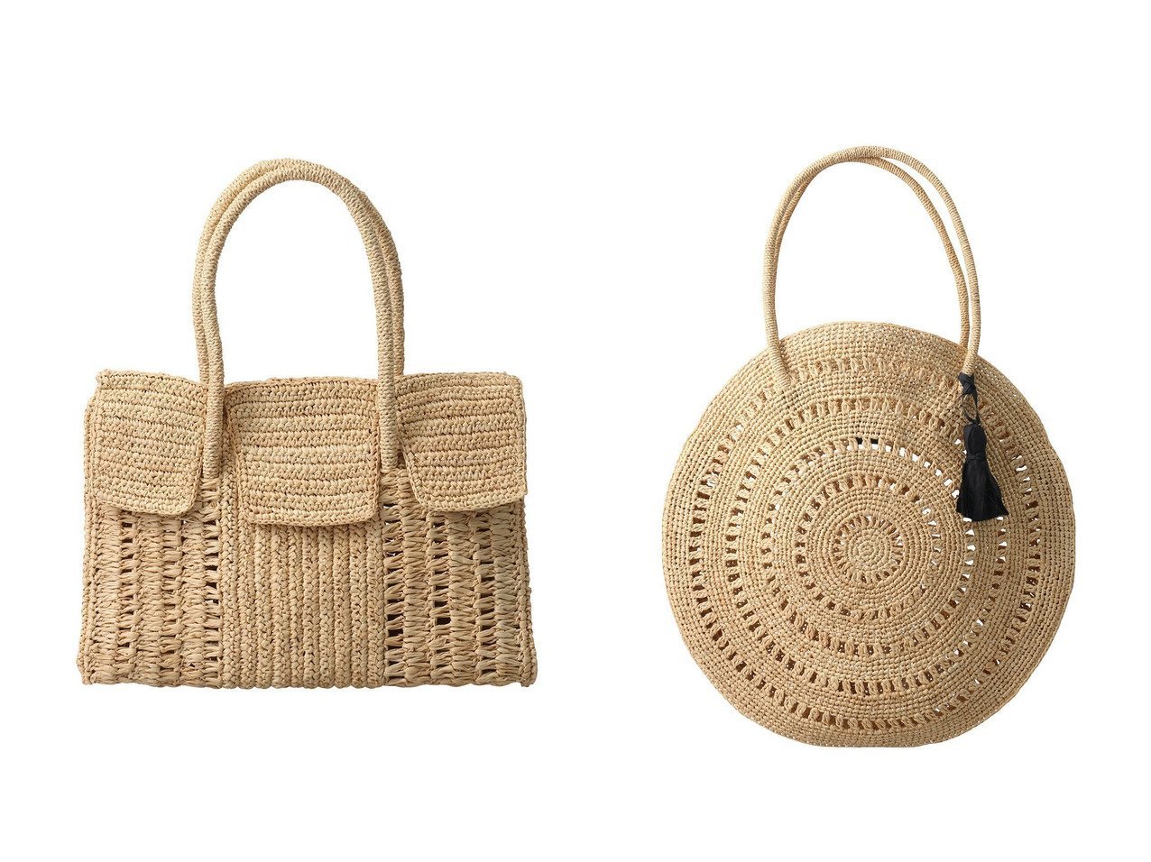 【即納!最大半額!】 MAISON ラフィアフラップバッグ PARISメゾンエヌアッシュパリ N.H - かごバッグ