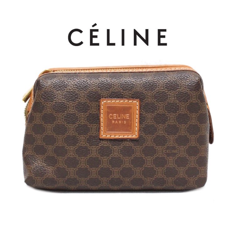 人気ブラドン CELINE ポーチ マカダム柄 ヴィンテージ セリーヌ - ポーチ/バニティ