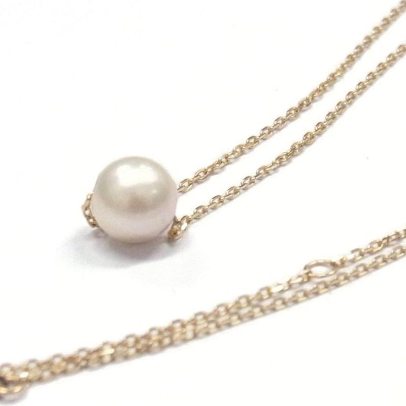 最高級 K10YG 淡水パール ネックレス スルーネックレス 本真珠 - ネックレス