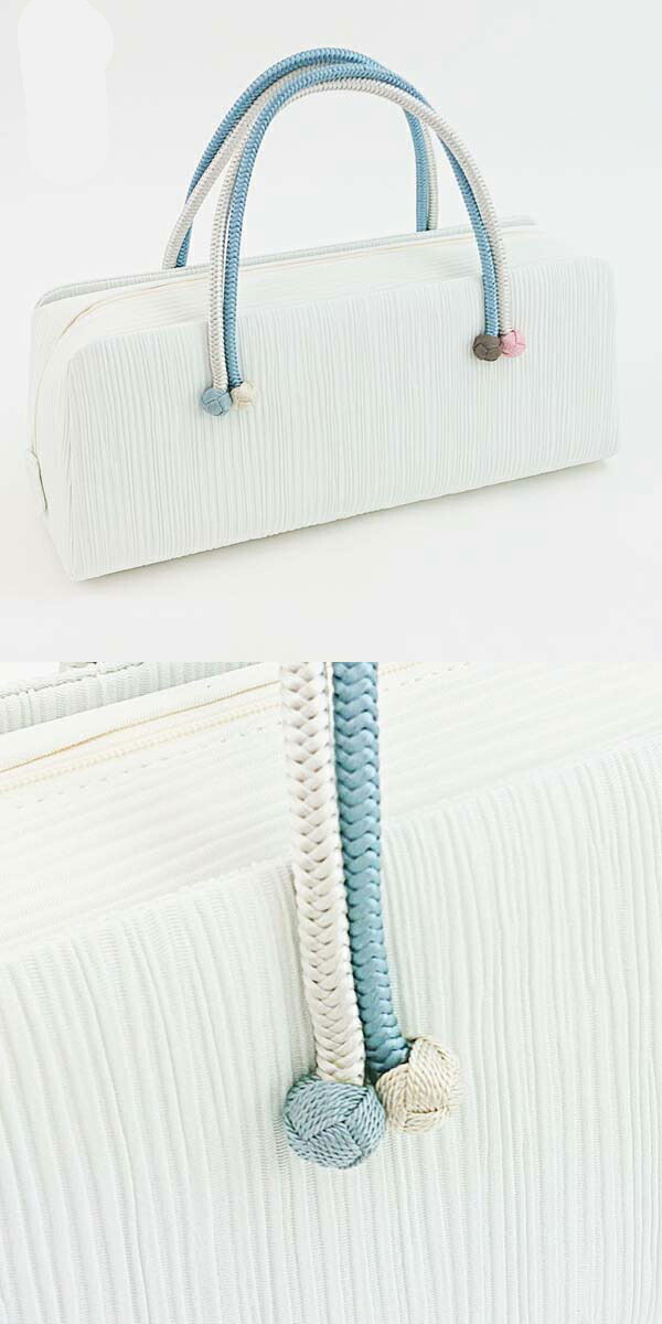 【 新品 】 衿秀 グリーン シルクガード加工 正絹 和装バッグ 利休バッグ 横長 - 和装用バッグ