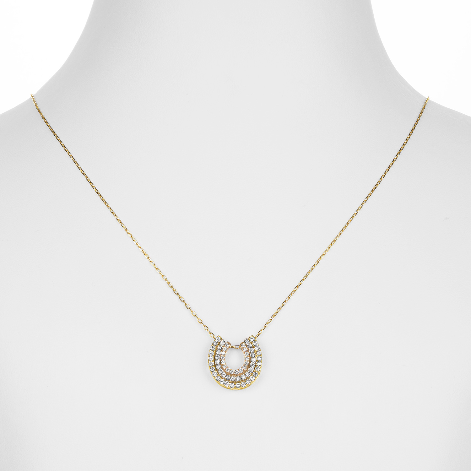 本物品質の k18 スリーカラーダイヤモンドネックレス - ネックレス