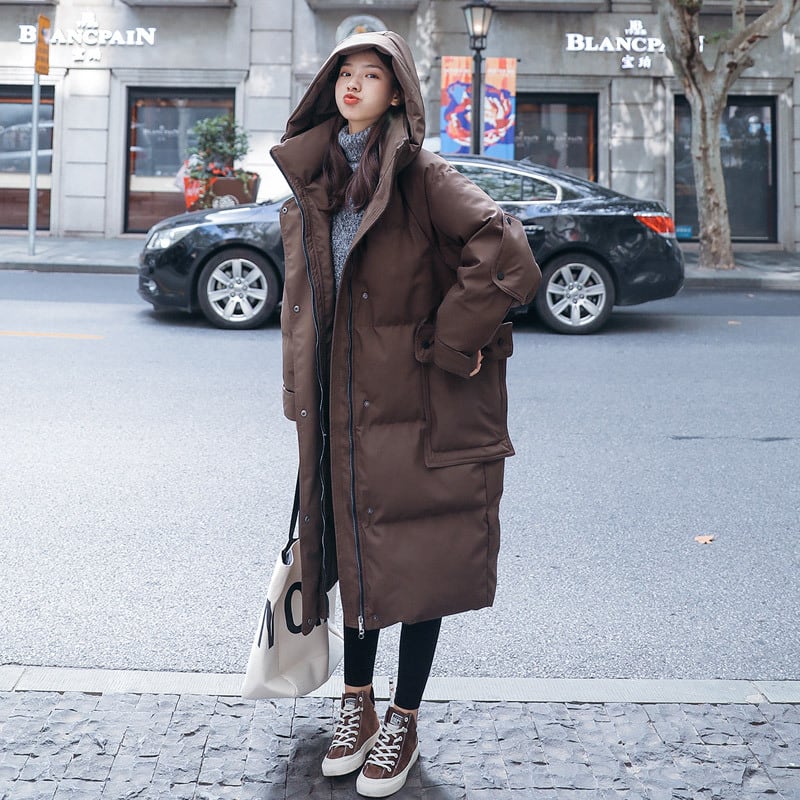 ランキング上位のプレゼント ロングダウンコート ブラウンij 中綿 レディース フード - ダウンジャケット