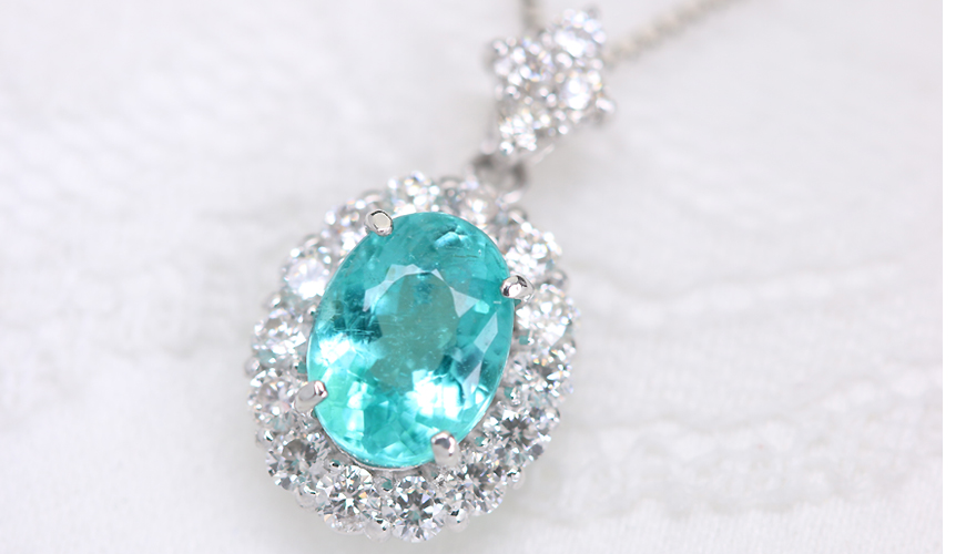 【最安値に挑戦】 パライバトルマリンとダイヤモンドのゴージャスネックレス - ネックレス