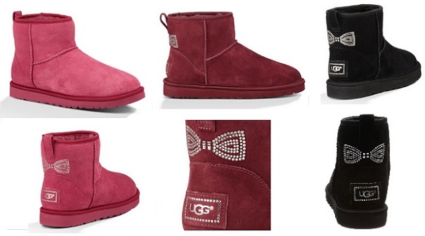 最新エルメス UGG 24cm ブラック ボウ クリスタル クラシックミニ - ブーツ