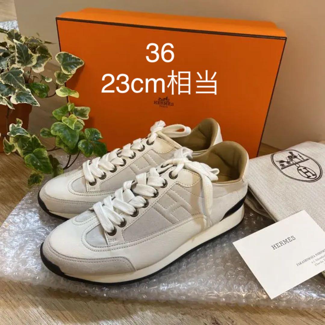 豊富なギフト 156 クイック スニーカー レザー エルメス HERMES - スニーカー