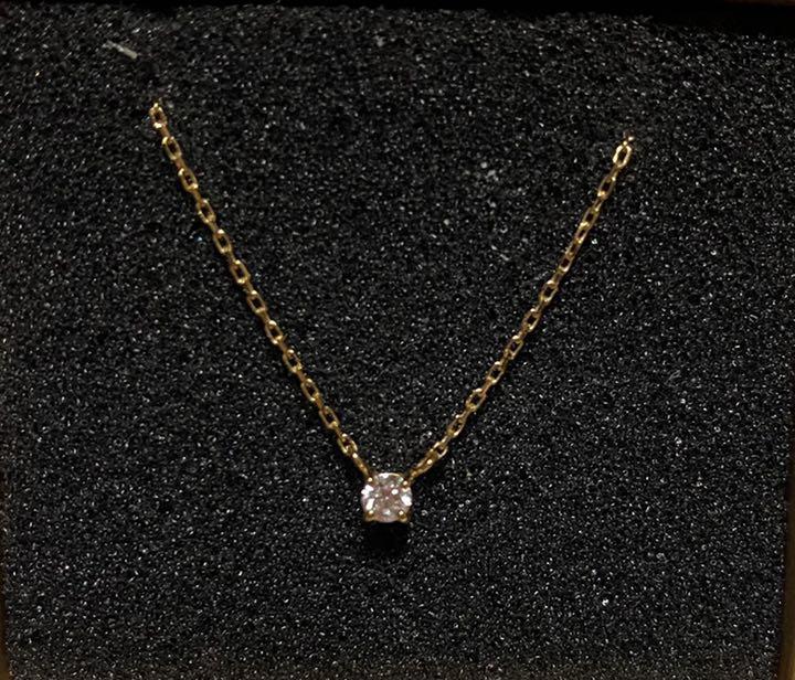 てなグッズや ete ダイヤモンド0.07カラット ネックレス エテ k18YG - ネックレス