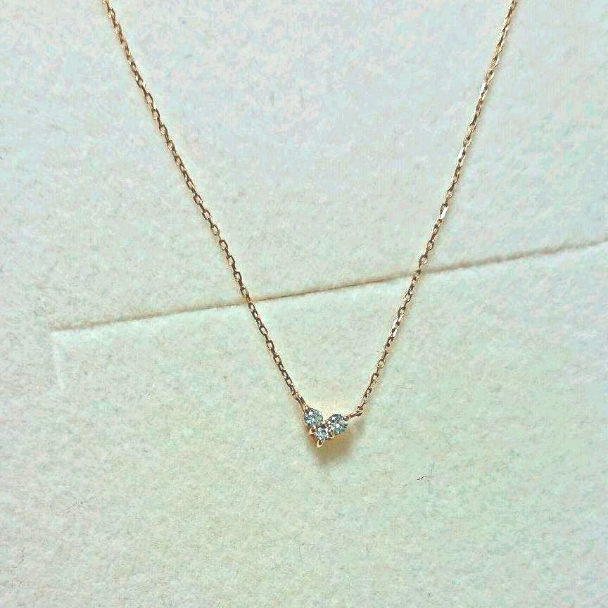 てなグッズや ete ダイヤモンド0.07カラット ネックレス エテ k18YG - ネックレス