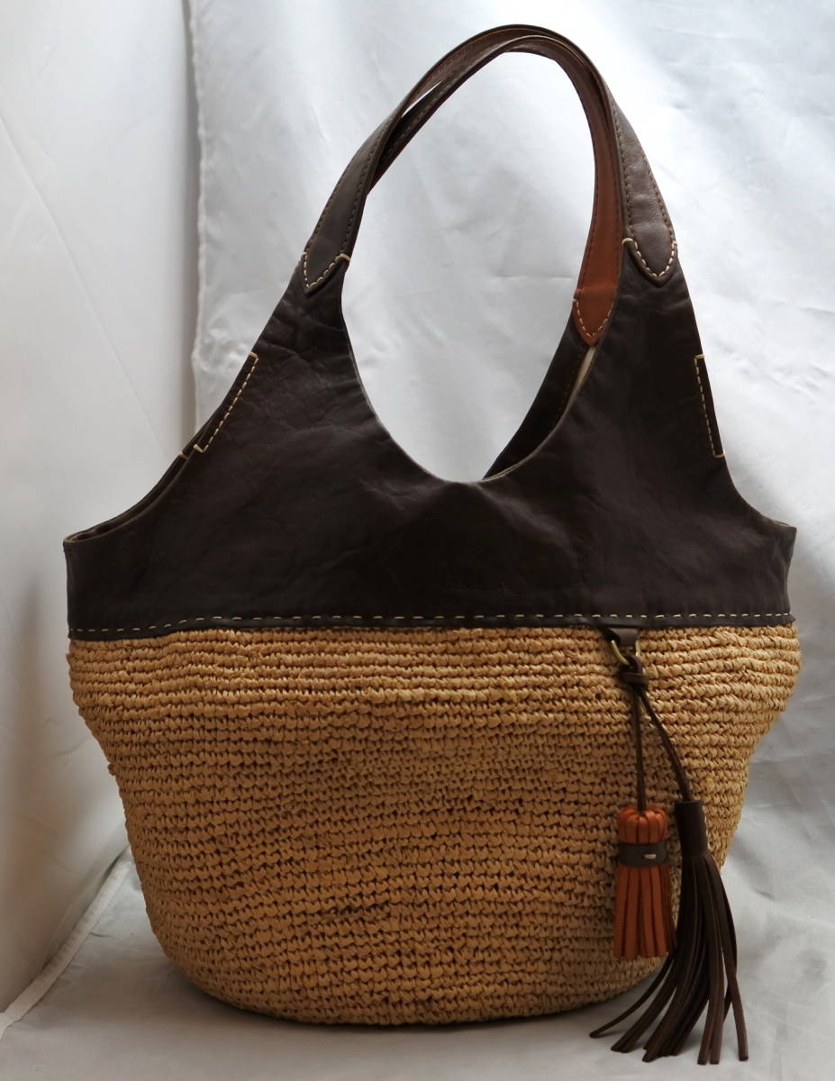 超格安一点 genten かごバッグ&バッグインバッグ ラフィアトートバッグ ゲンテン - かごバッグ