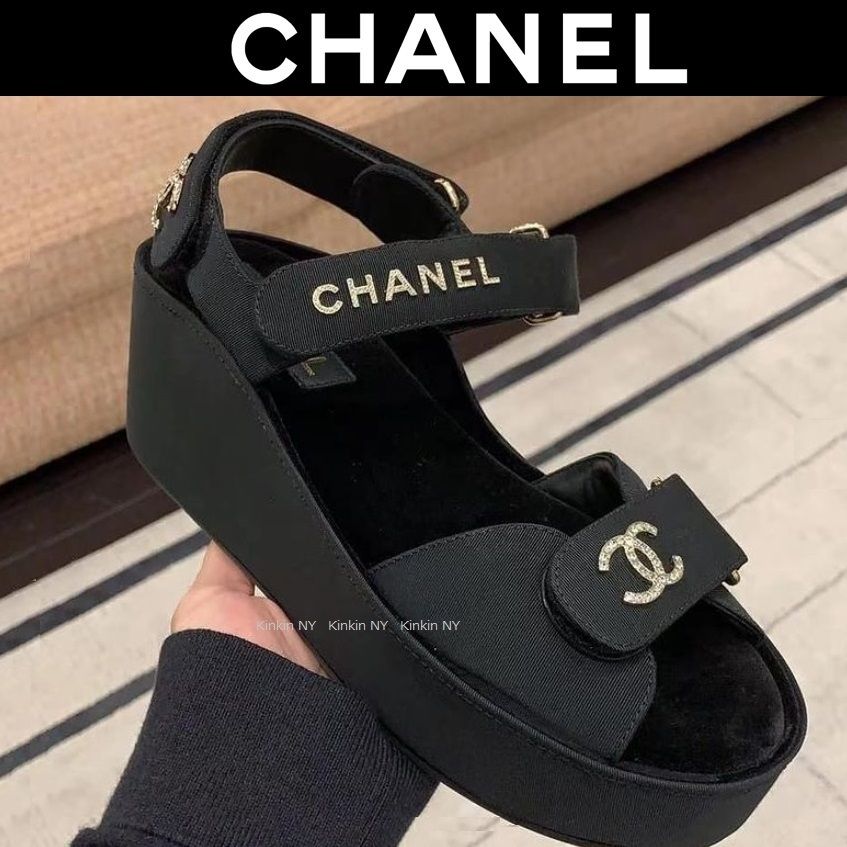 最終値下げ シャネル 大人気デニムストラップミュール 正規 - サンダル