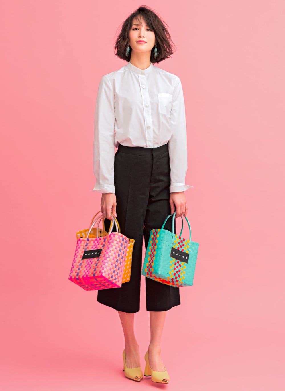 本物 Marni marketかごバッグ - かごバッグ